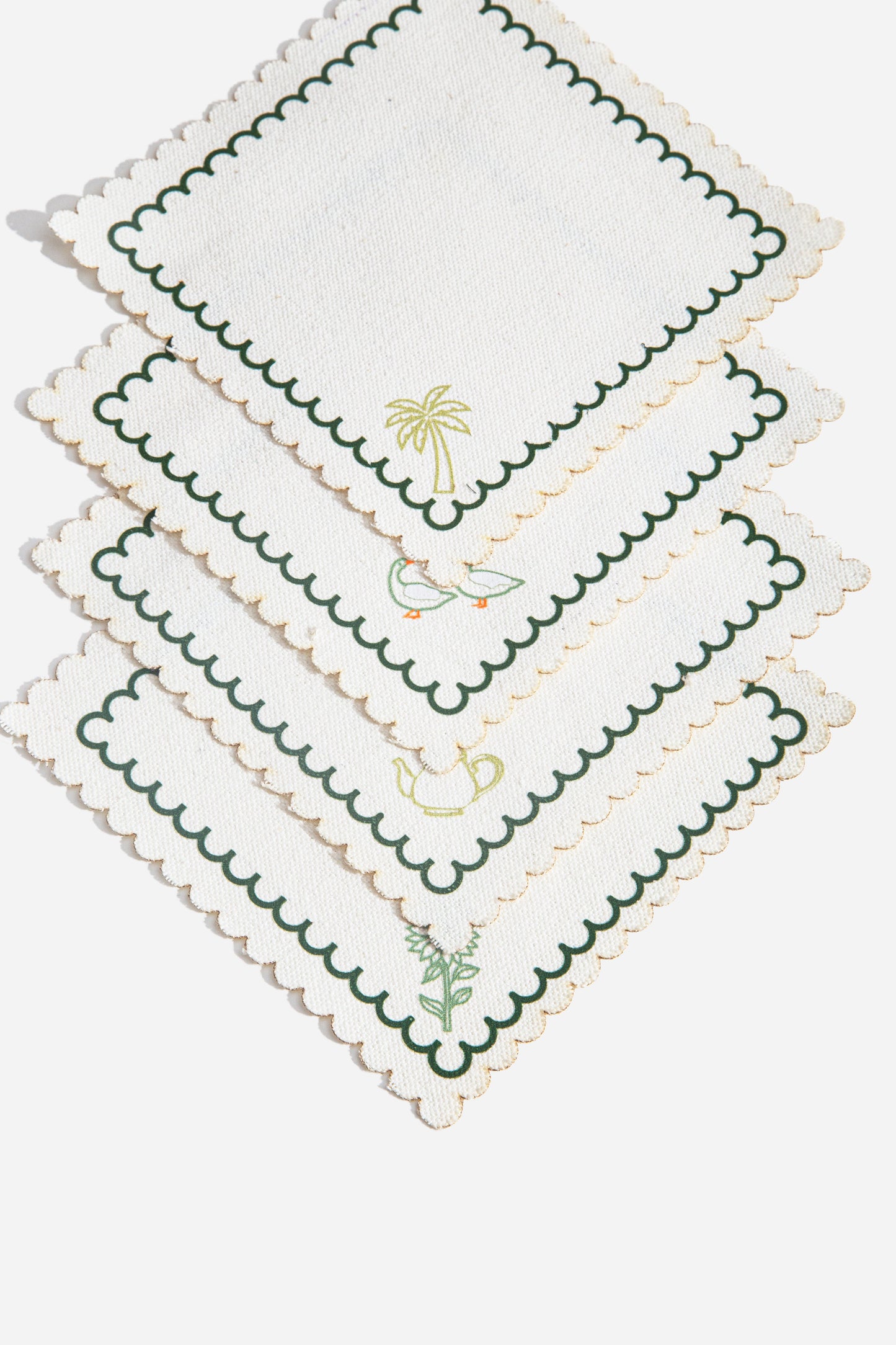 Printed Coasters with green border