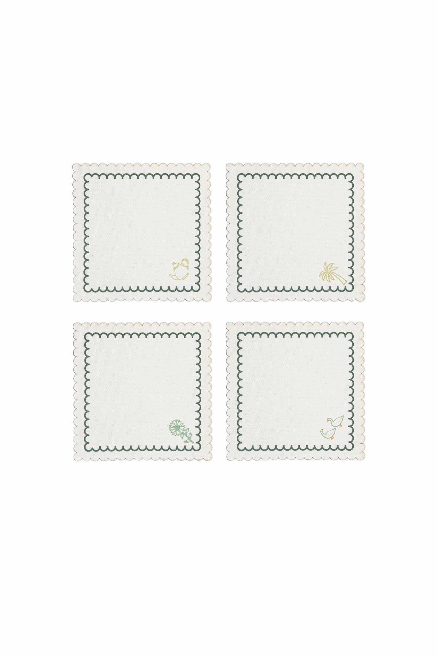 Printed Coasters with green border