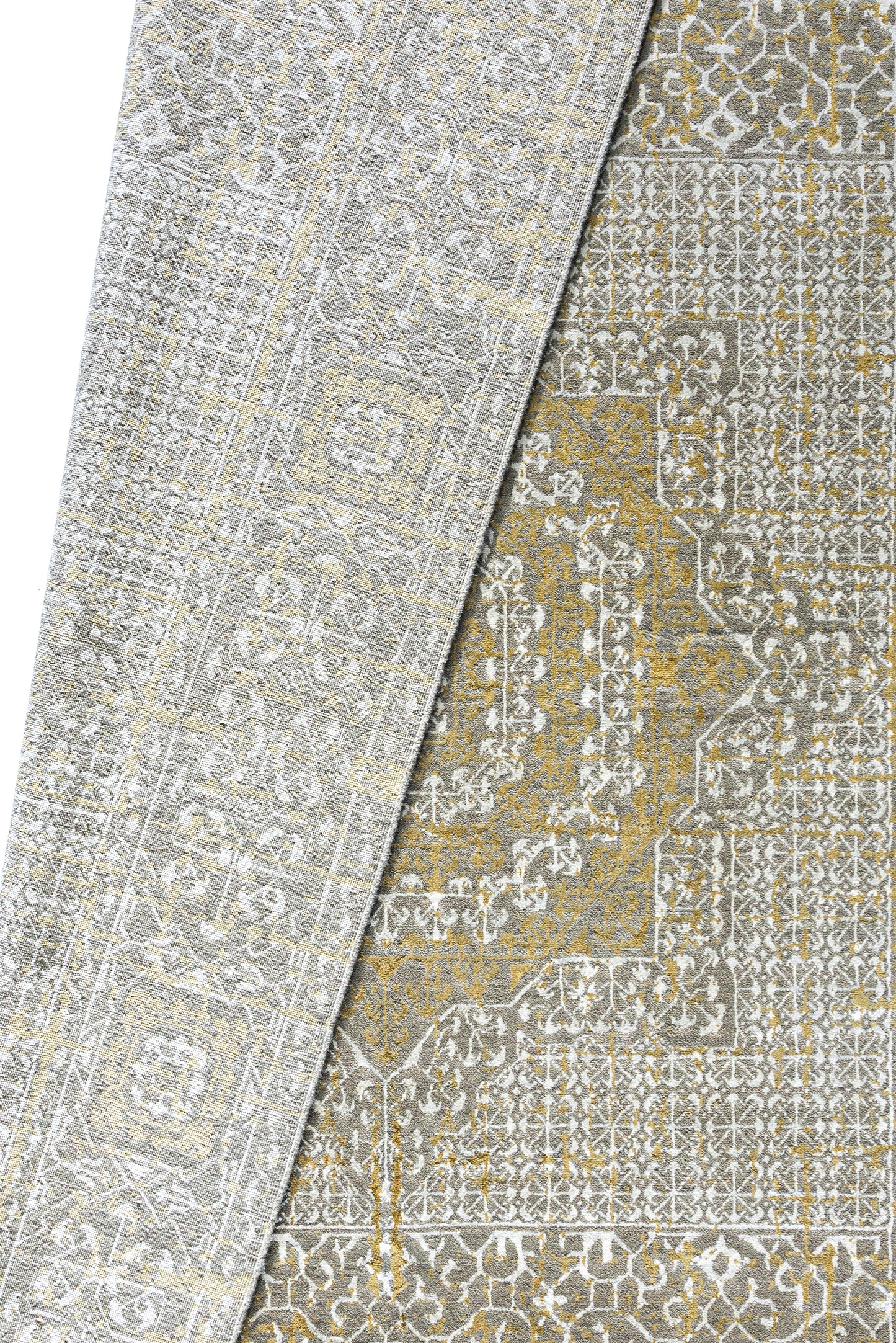 Kahhal Looms Mamluk Medallion Infused "Gold" Hand-Knotted