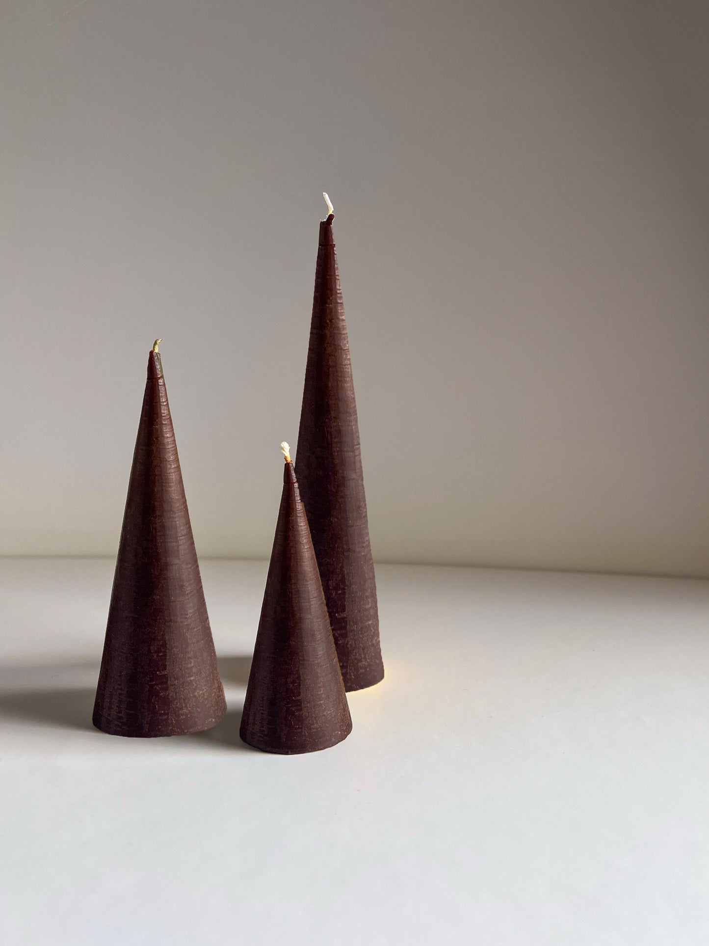 The Trio Cone Candle - Oak