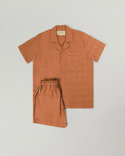 Ayein printed tencel set - Terracotta