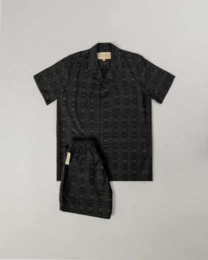 Ayein printed tencel set - Black