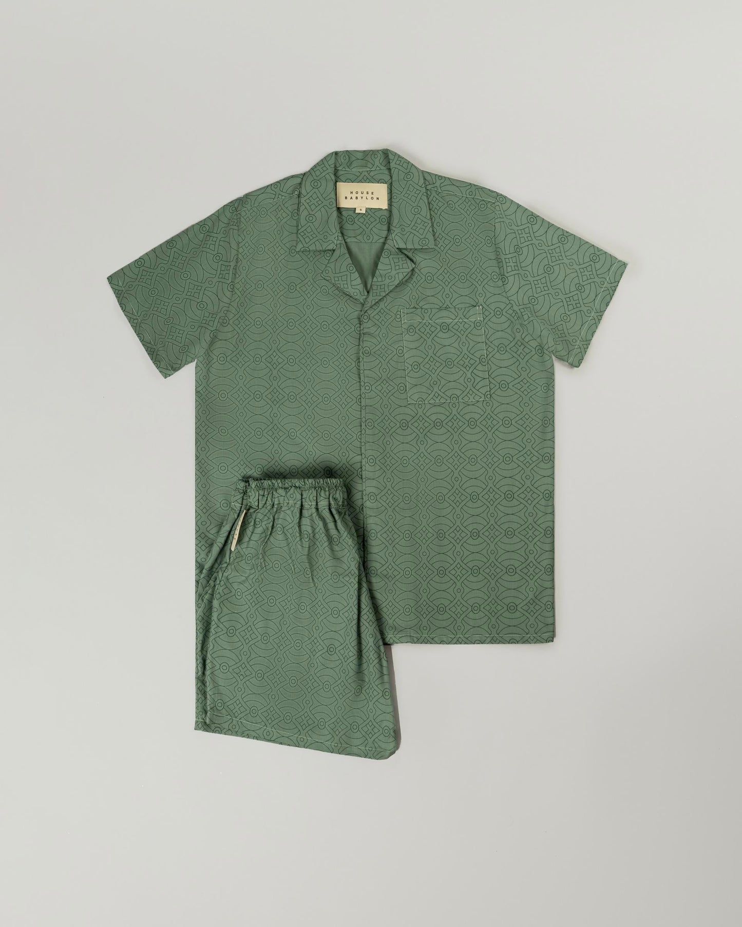 Ayein printed tencel set - Dusty green