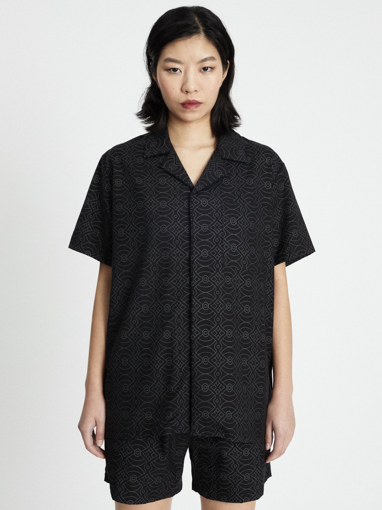 Ayein printed tencel set - Black