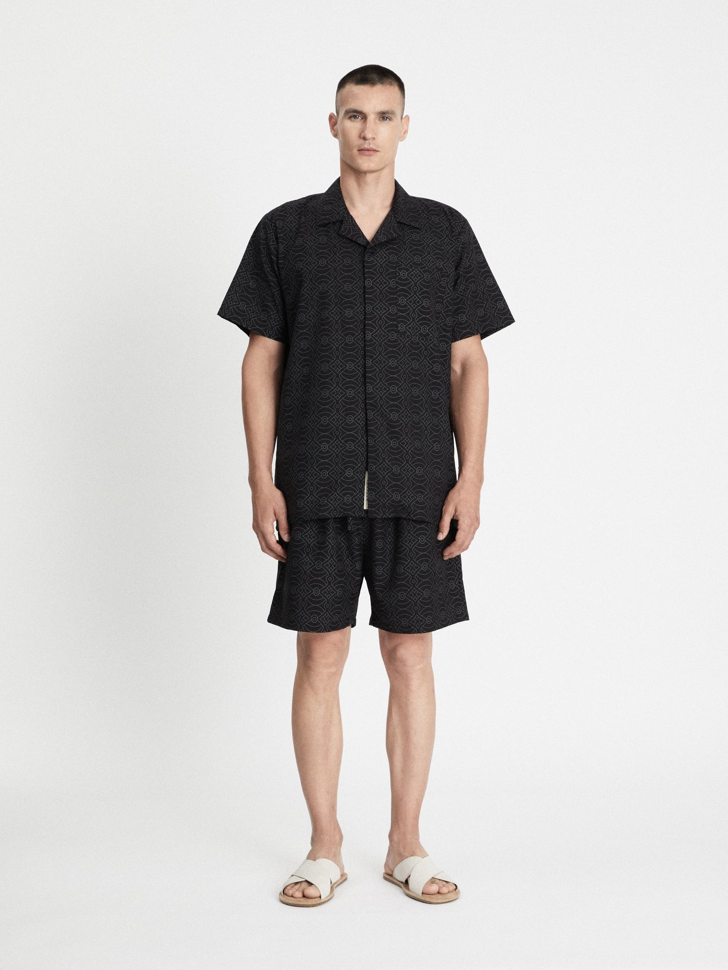 Ayein printed tencel set - Black
