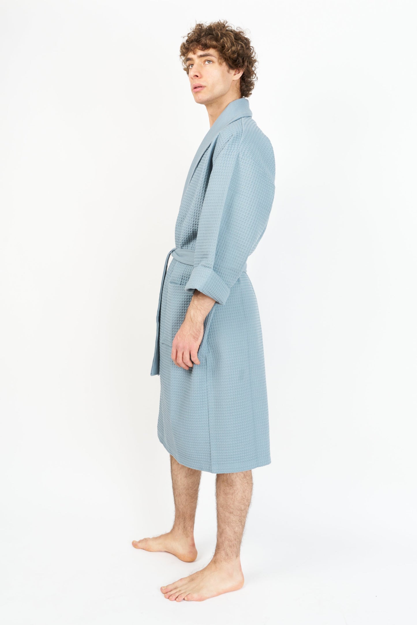 Bathrobe | Waffle warm blue