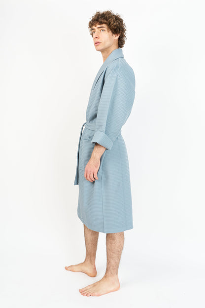Bathrobe | Waffle warm blue