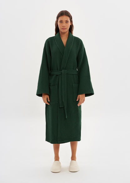 Bathrobe | Waffle Dark Green