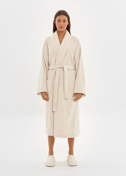 Bathrobe | Velour Egret