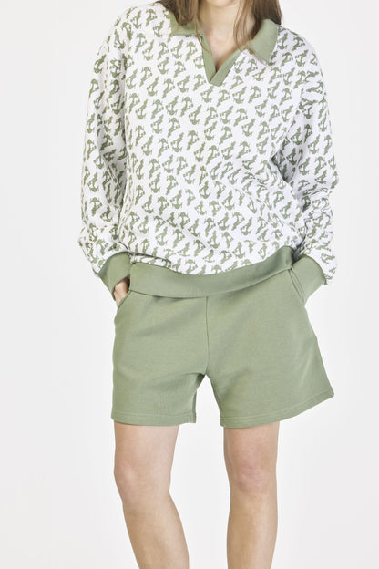 Greco bird pique sweatshirt