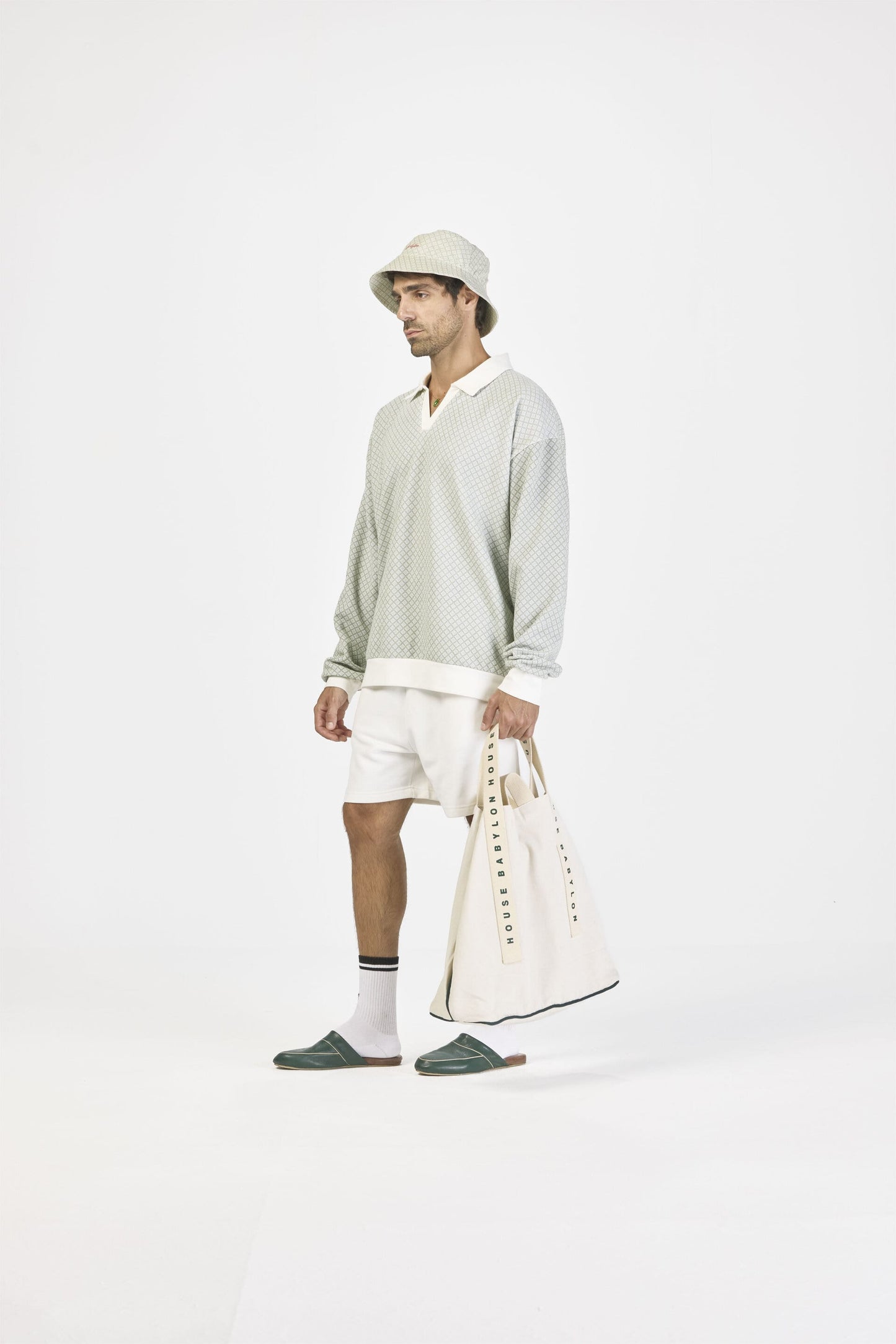 Mosaic pique sweatshirt