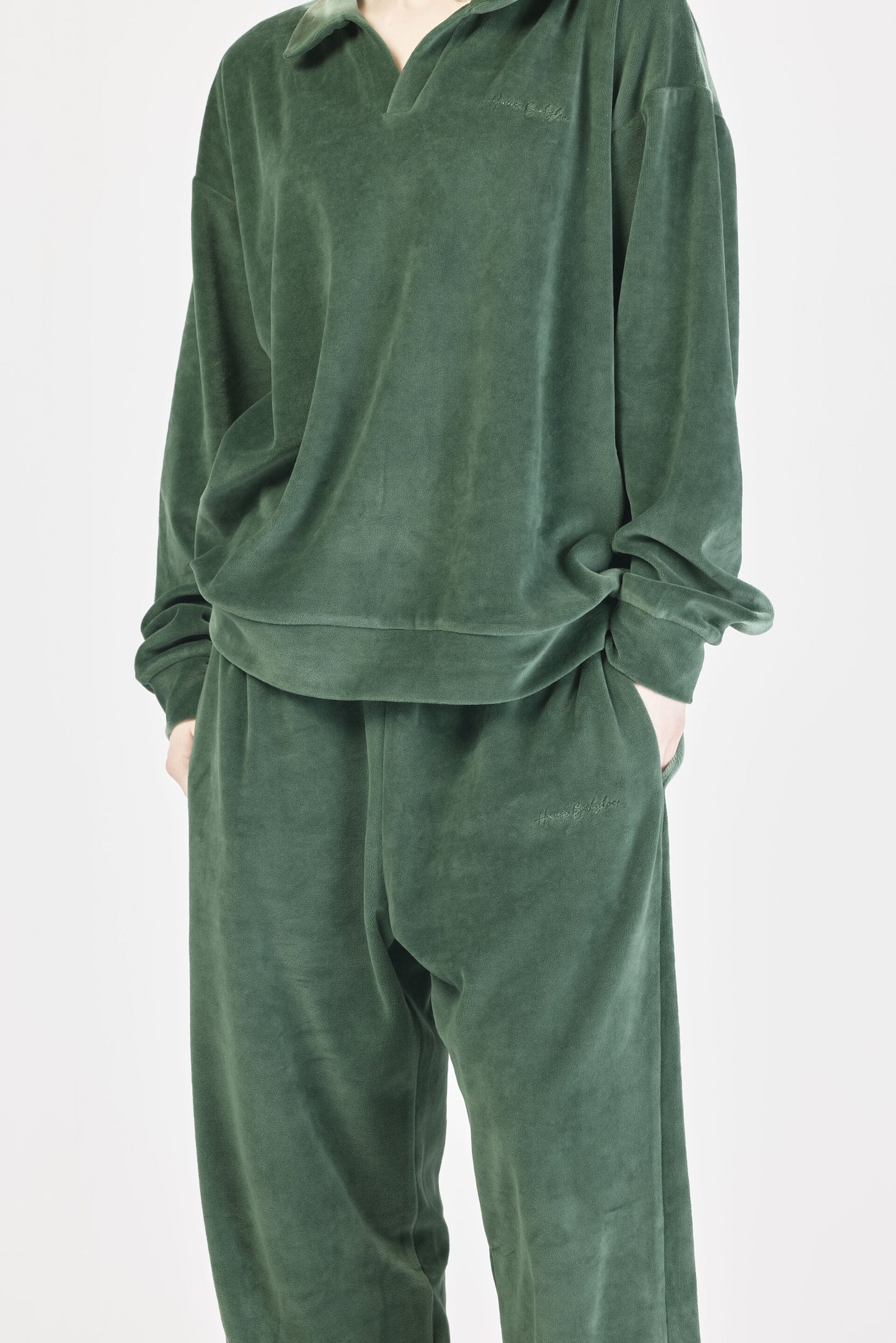 Velour sweatshirt - Green
