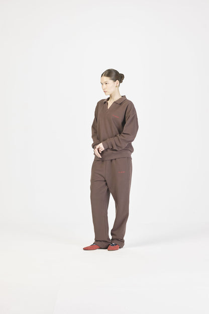 Pique polo sweatshirt - Oak
