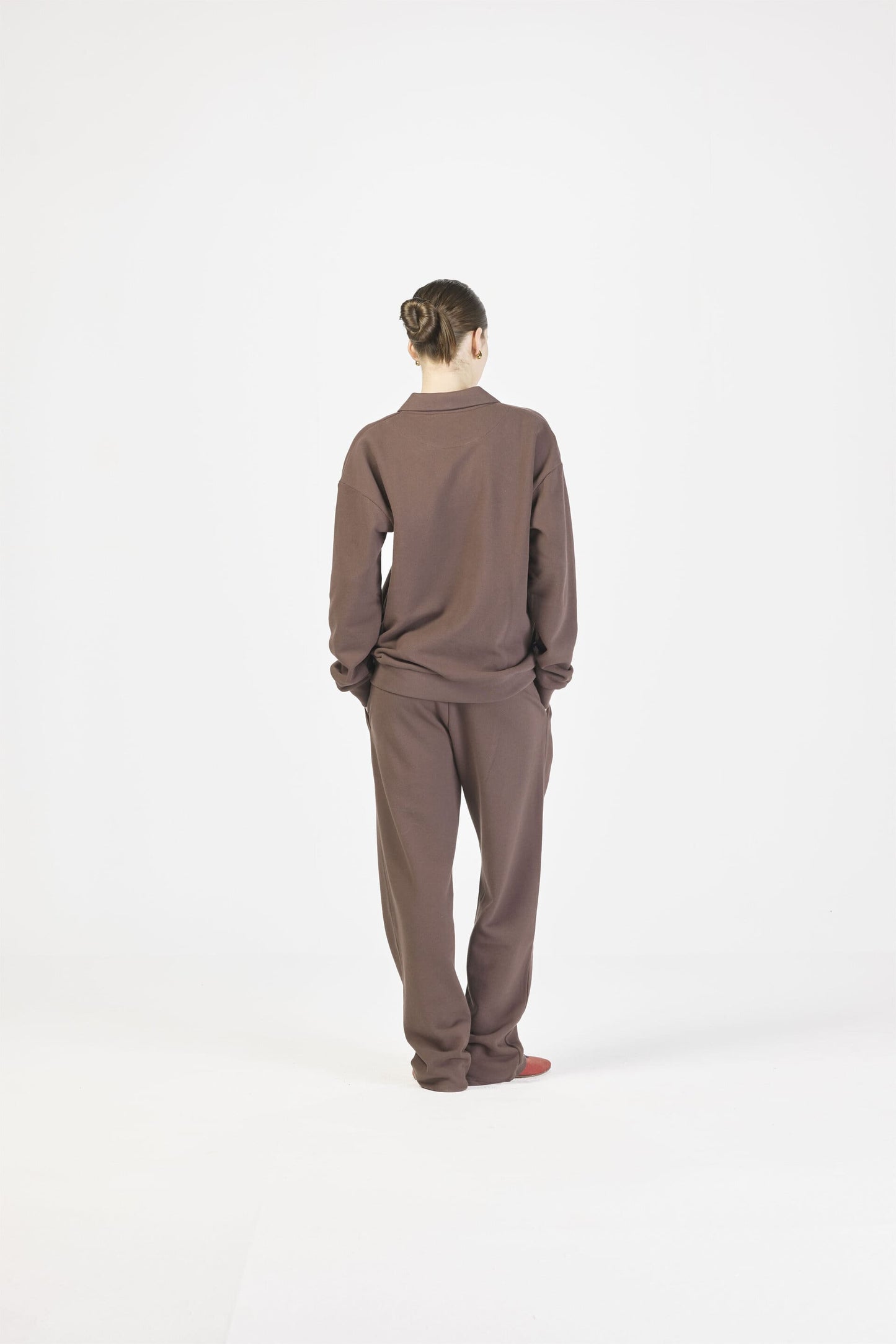 Pique polo sweatshirt - Oak