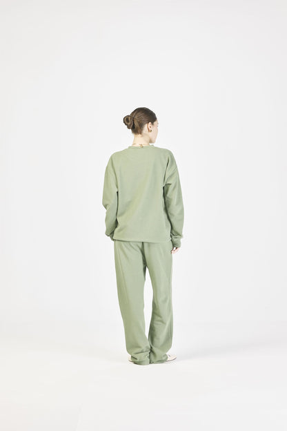 Monogram crewneck sweatshirt - Dusty green