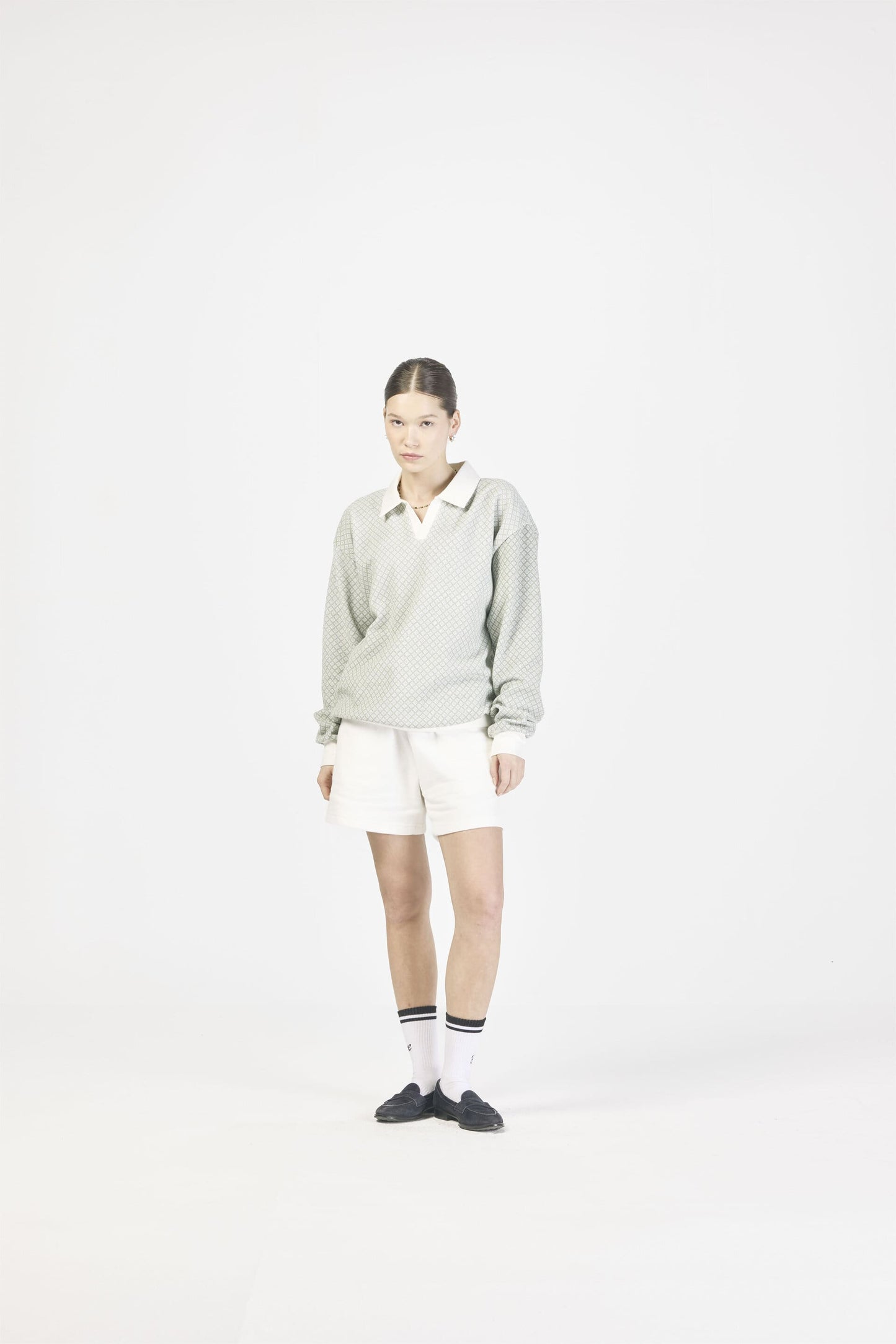 Mosaic pique sweatshirt