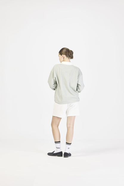 Mosaic pique sweatshirt