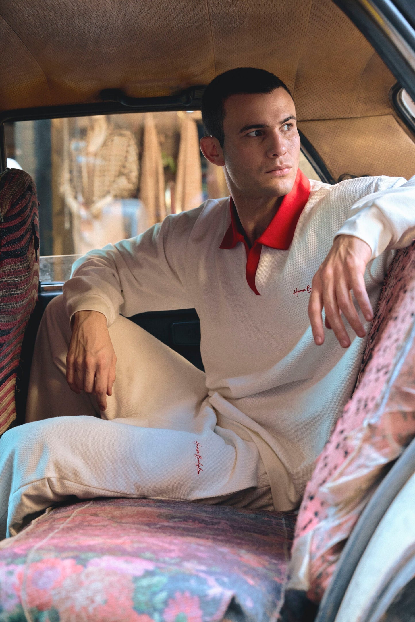 Pique red contrast set - Off white