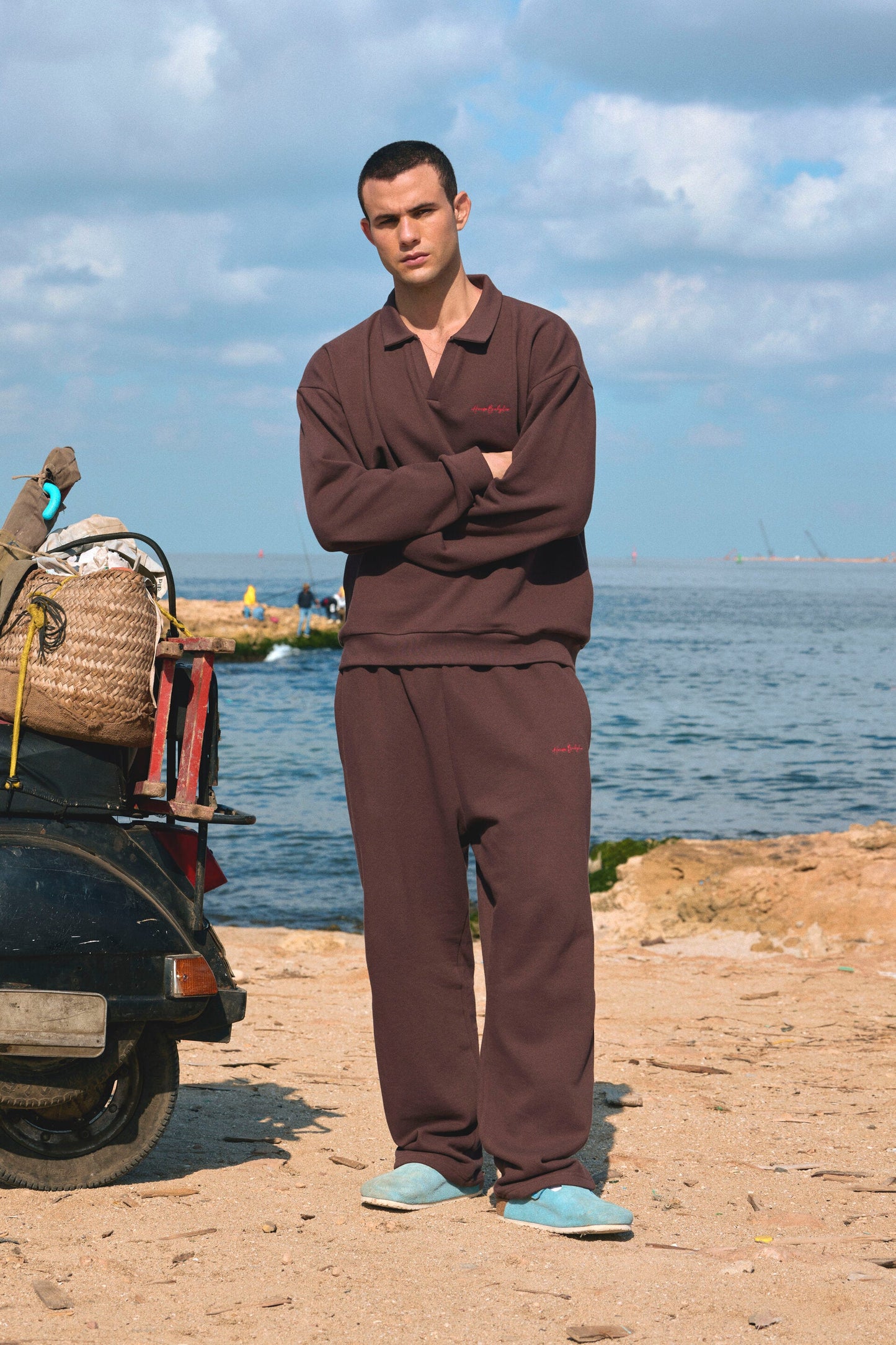 Pique polo sweatshirt - Oak