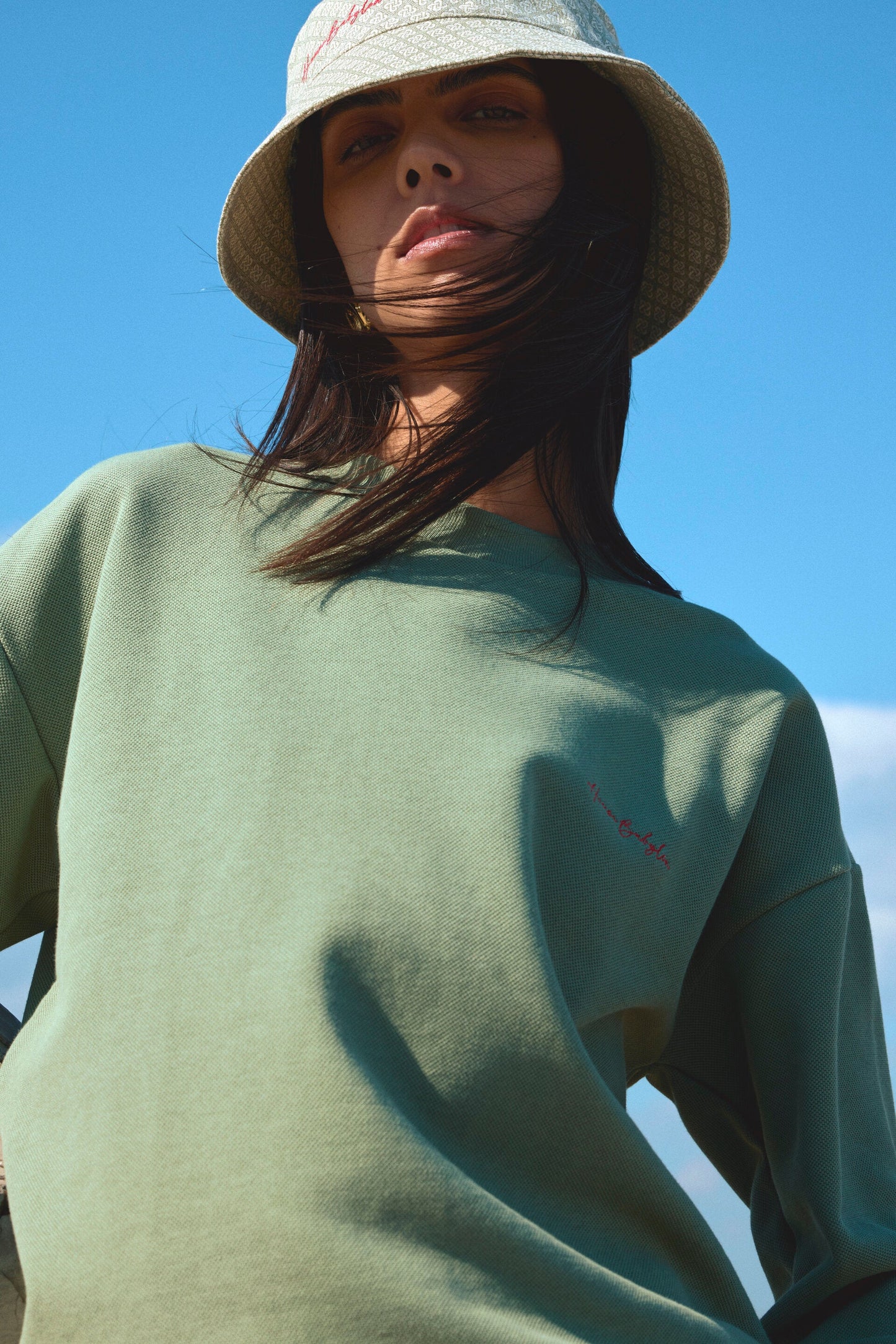 Monogram crewneck sweatshirt - Dusty green
