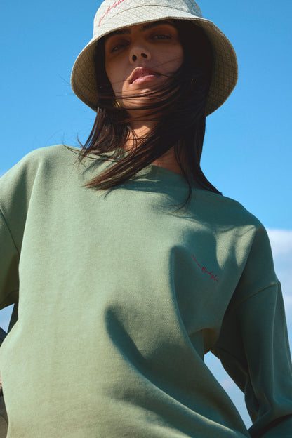 Monogram crewneck sweatshirt - Dusty green