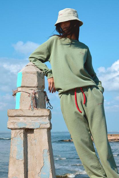 Monogram crewneck sweatshirt - Dusty green