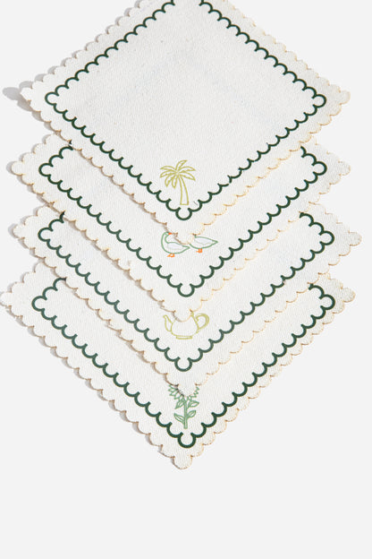 Printed Coasters with green border 