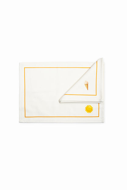 Printed Napkins and placemats with colored border