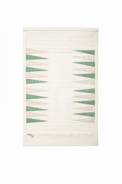 Backgammon canva rolled up mat game