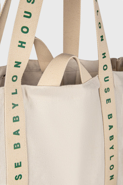 Monogram piping Tote bag - Dusty green