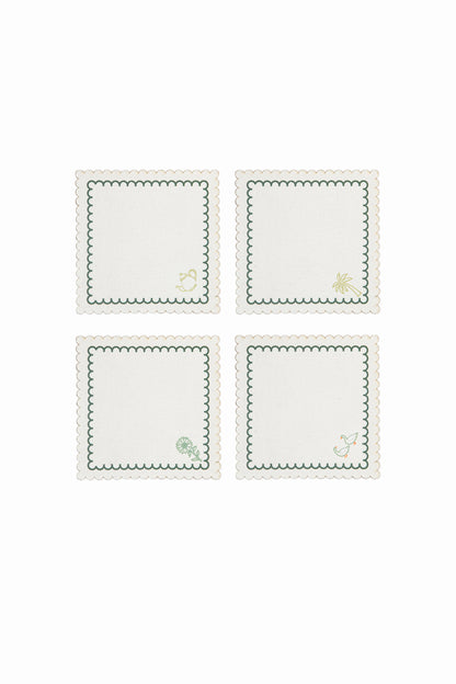 Printed Coasters with green border 