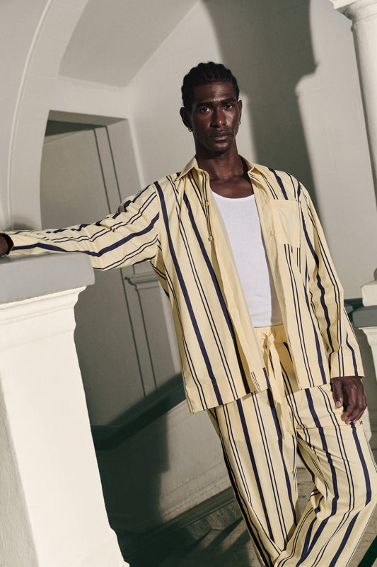 Trad stripe shirt LS - Yellow