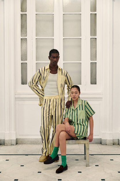 Trad stripe shirt LS - Yellow