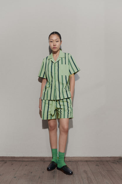 Trad stripe shirt - Laurel Green