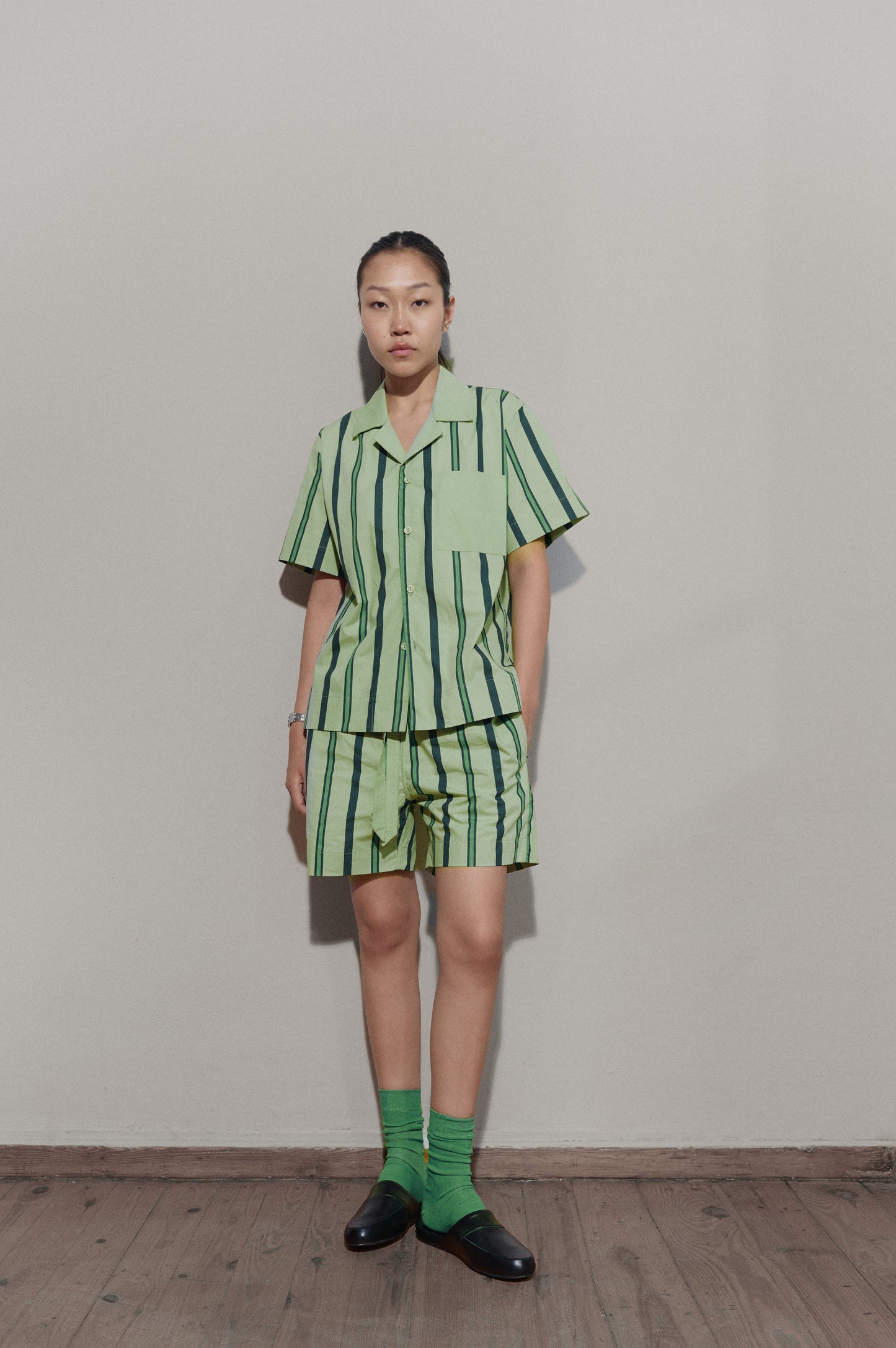 Trad stripe set - Laurel Green