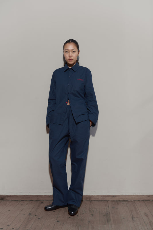 LS poplin set - Navy