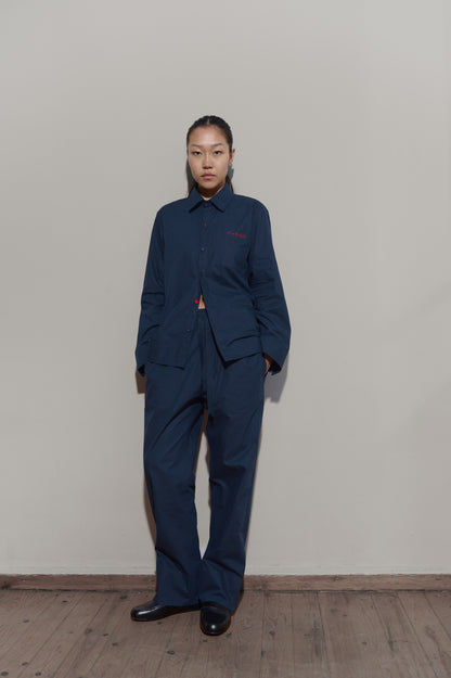 LS poplin shirt - Navy