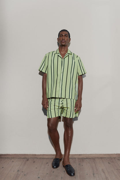 Wave stripe shirt - Laurel Green