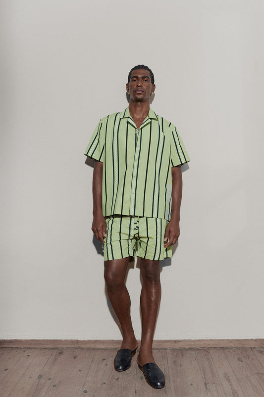 Wave stripe shirt - Laurel Green