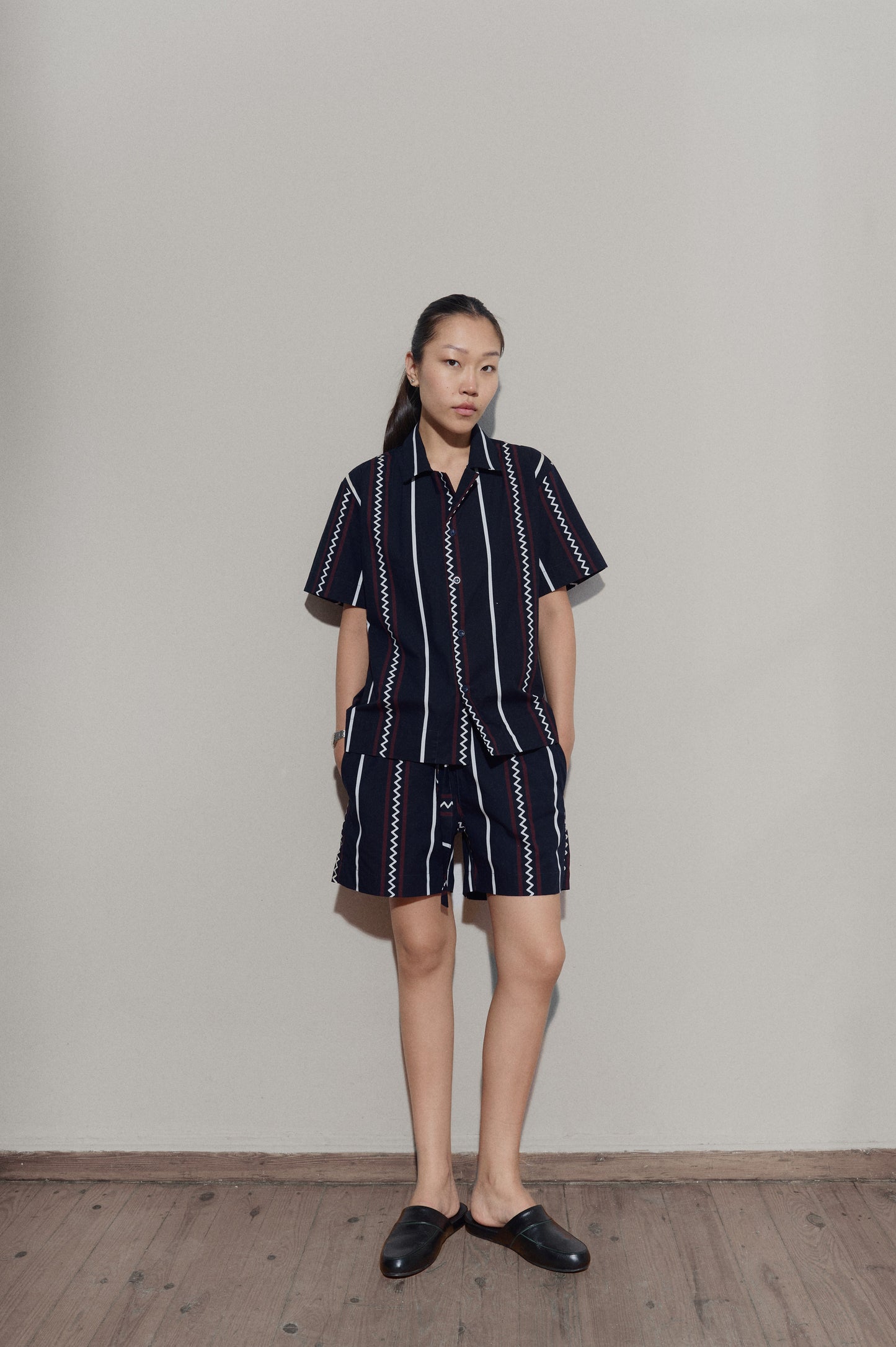 Wave stripe shirt - Navy