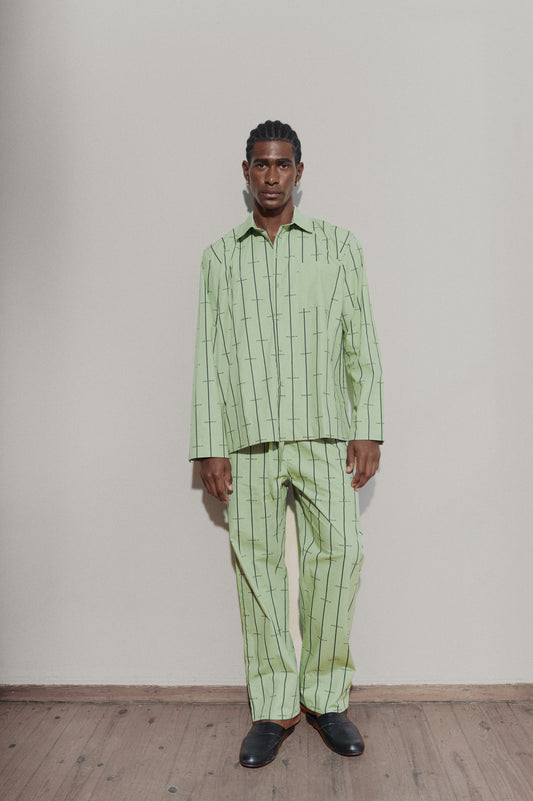 House Babylon stripe shirt LS - Laurel Green