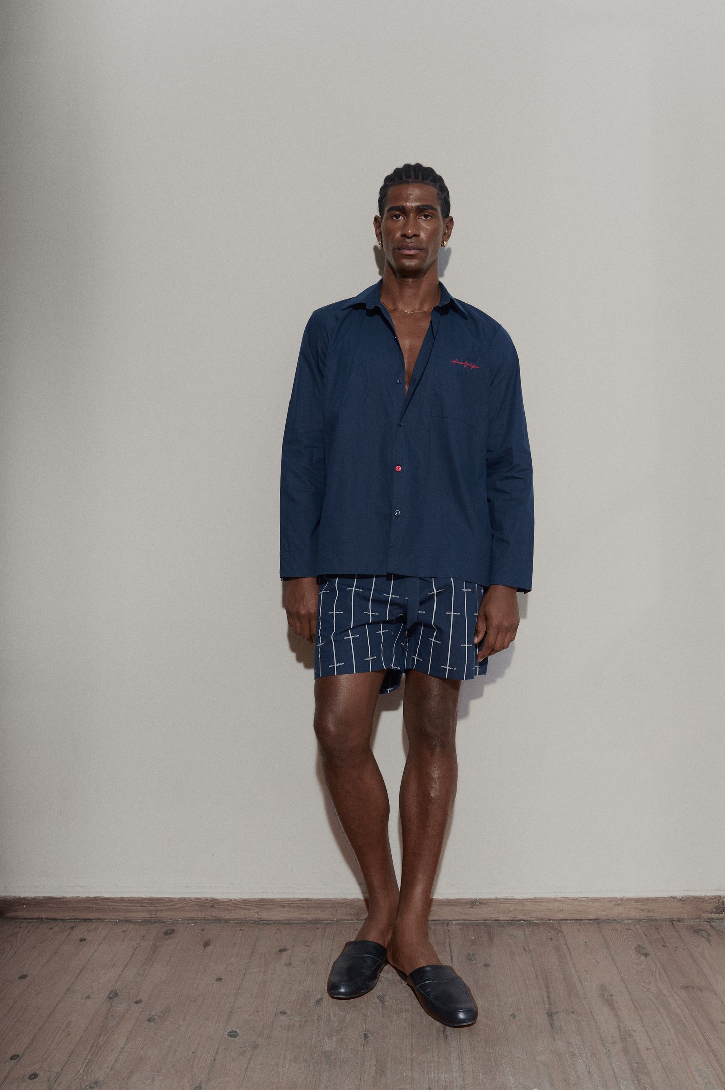 LS poplin shirt - Navy