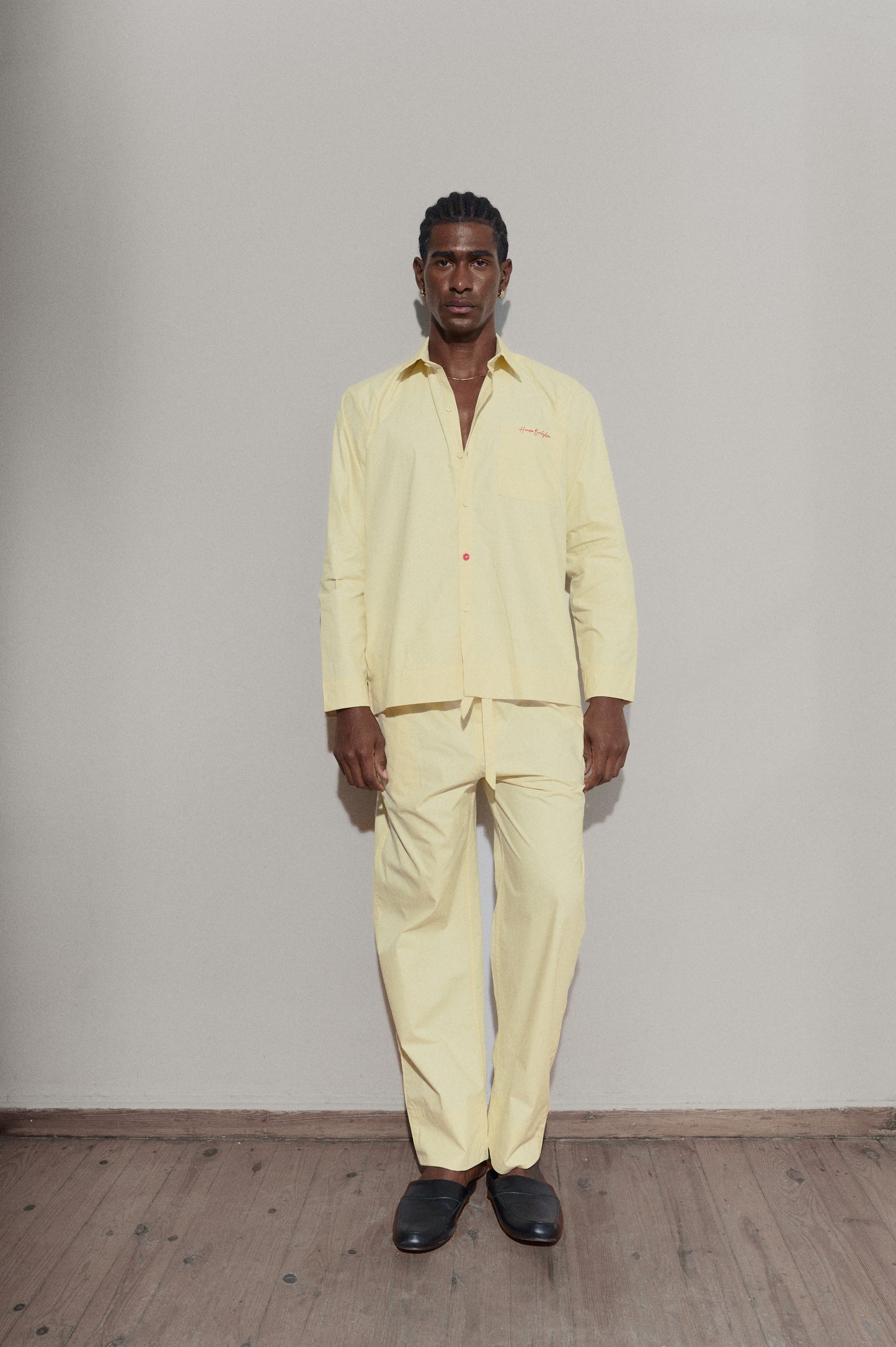 LS poplin shirt - Yellow