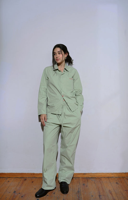 LS poplin shirt - Laurel Green